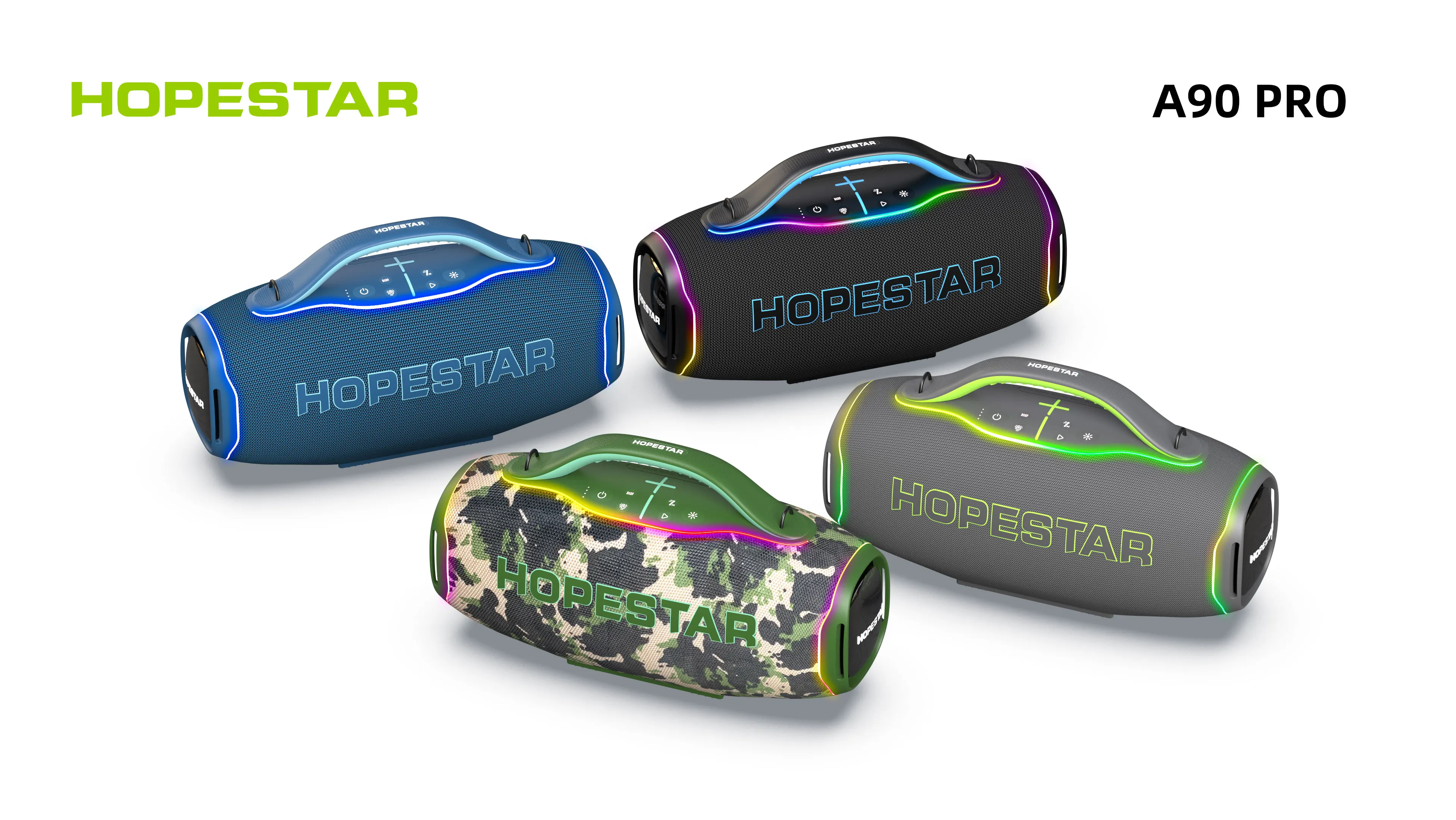Original  HOPESTAR A90PRO Outdoor Big Power 700W Wireless BT Speaker Portable Waterproof TWS Karaoke RGB Two Mic