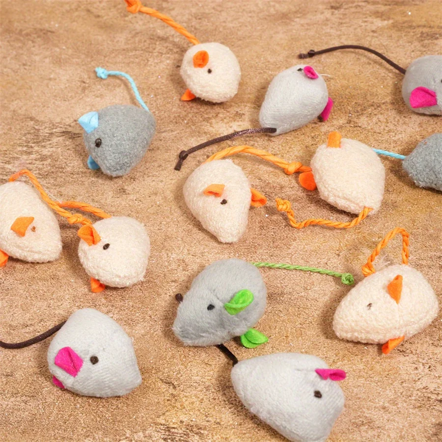 5pcs  Mouse Shaped Plush Cat Toys Set, Amusing Cat Toys For Cat Interactive Accessories