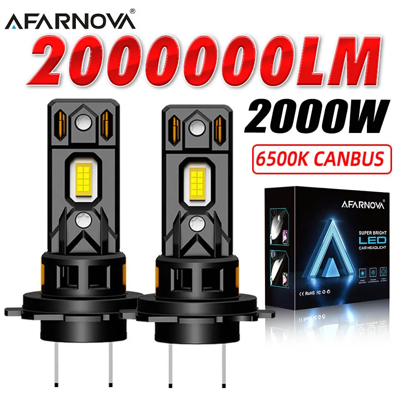 

H7 H4 LED Headlights Canbus No Error Headlight Bulbs with Fan 2000W High Power H7 LED Car Head Light Lamp CSP Chip 2000000LM
