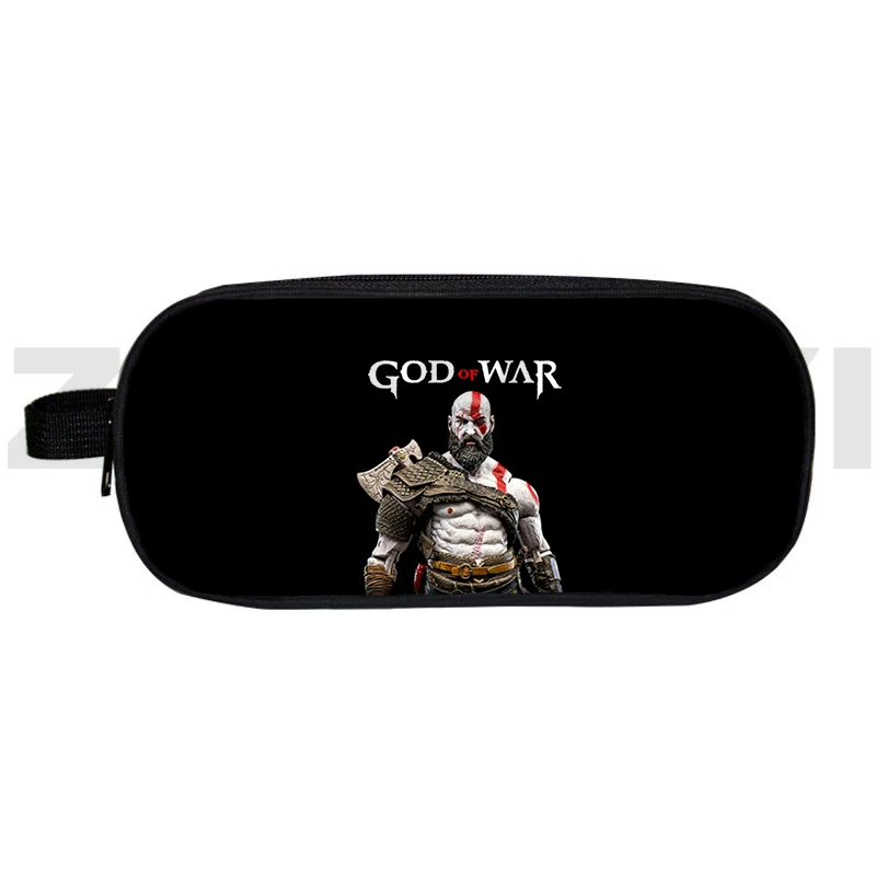 Popular Game God of War Pencil Case 3D Printed Harajuku Kratos Makeup Bag Children Stationery Storage Bags Travel Cosmetic Cases