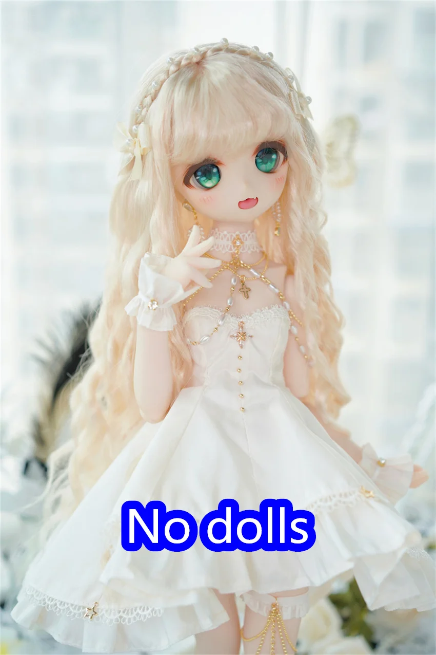 

Парик для куклы BJD/SD/DD, 1/3,1/4 молочный шелк, жемчуг, плетеные волосы, бант, длинные вьющиеся волосы (без куклы)