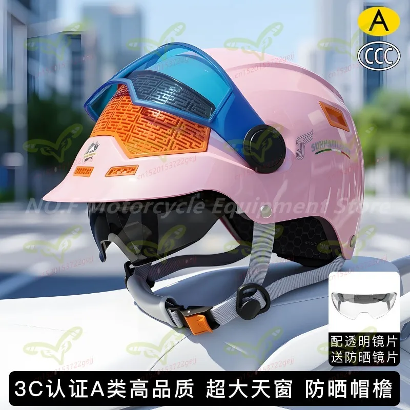 Motorcycle Helmet for Men Summer Sun Protection Breathable Half Helmet Safe and Comfortable New Ultra Light Riding Helmet