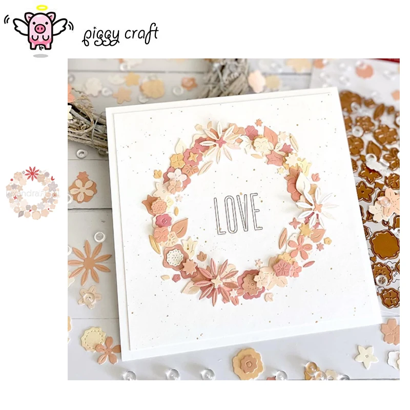 Piggy Craft Metall-Stanzformen, geschnittene Matrizenform, Blumendekoration, Sammelalbum, Papier, Basteln, Messerform, Klingenstanzer, Schablonen