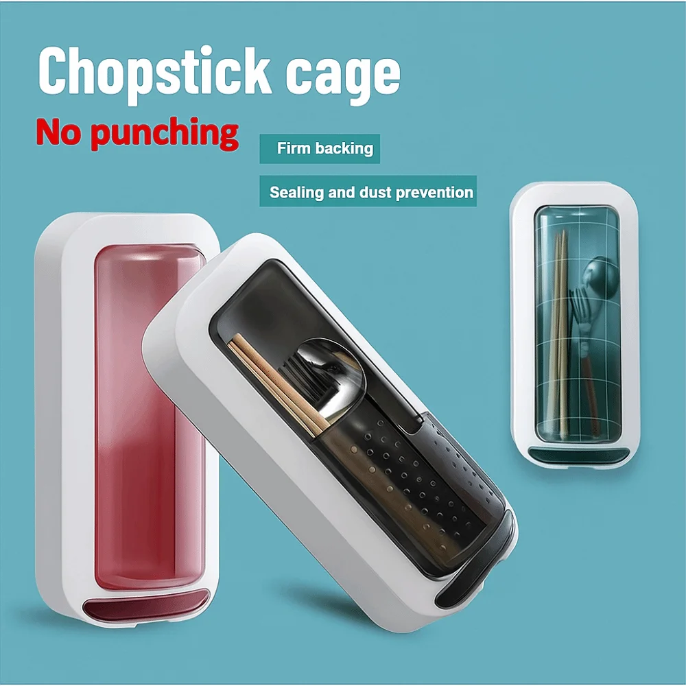 

Wall Mounted Rotatable Toothbrush Holder Oil-Resistant Waterproof Cutlery Storage Box Punch-Free Rotating Tableware Storage Rack