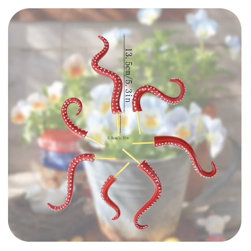 Creative 7-piece Set Sea Tentacle Resin Decoration Resin Garden Decor Octopus Plant Post Plant Stakes Home