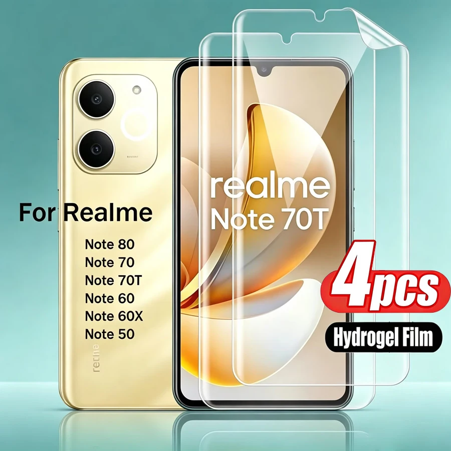 4PCS Matte Hydrogel Film for Realme Note 80 70 70T Screen Protector for Realme Note 50 60 60X Soft Protective Film