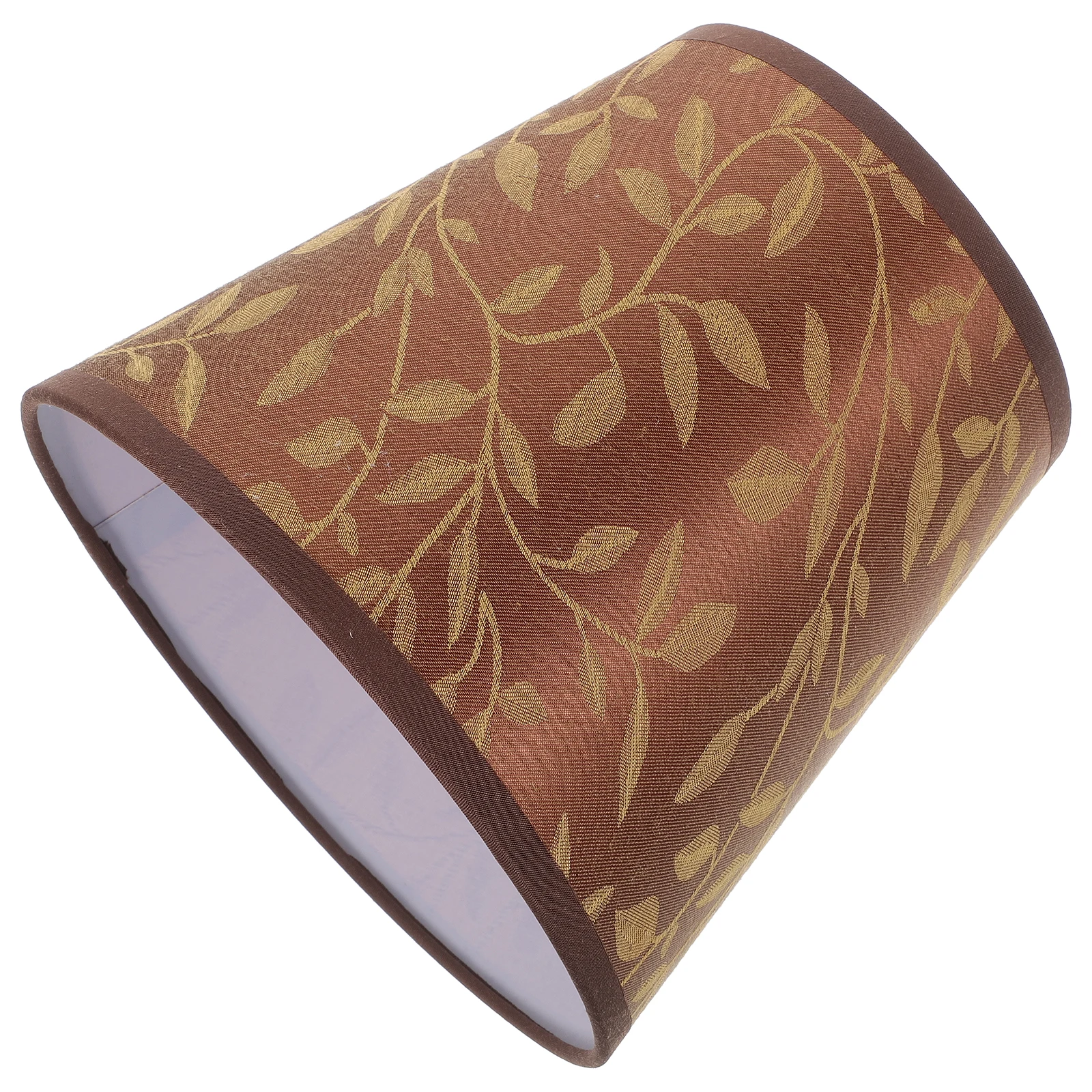 

Cloth Lampshade Willow Leaves Pattern Decorative Light Cover For Desk Wall Pendant Vintage Style Drum Lampshade Indoor