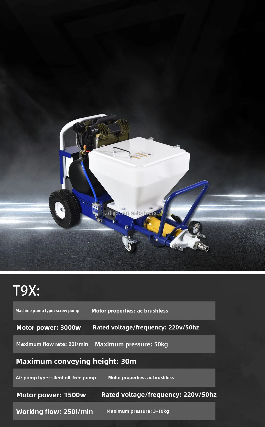 Multi-Functional Waterproof Coating Machine Real Stone Paint Cement Spraying High-Pressure Electric  Fireproof  Spray Gun