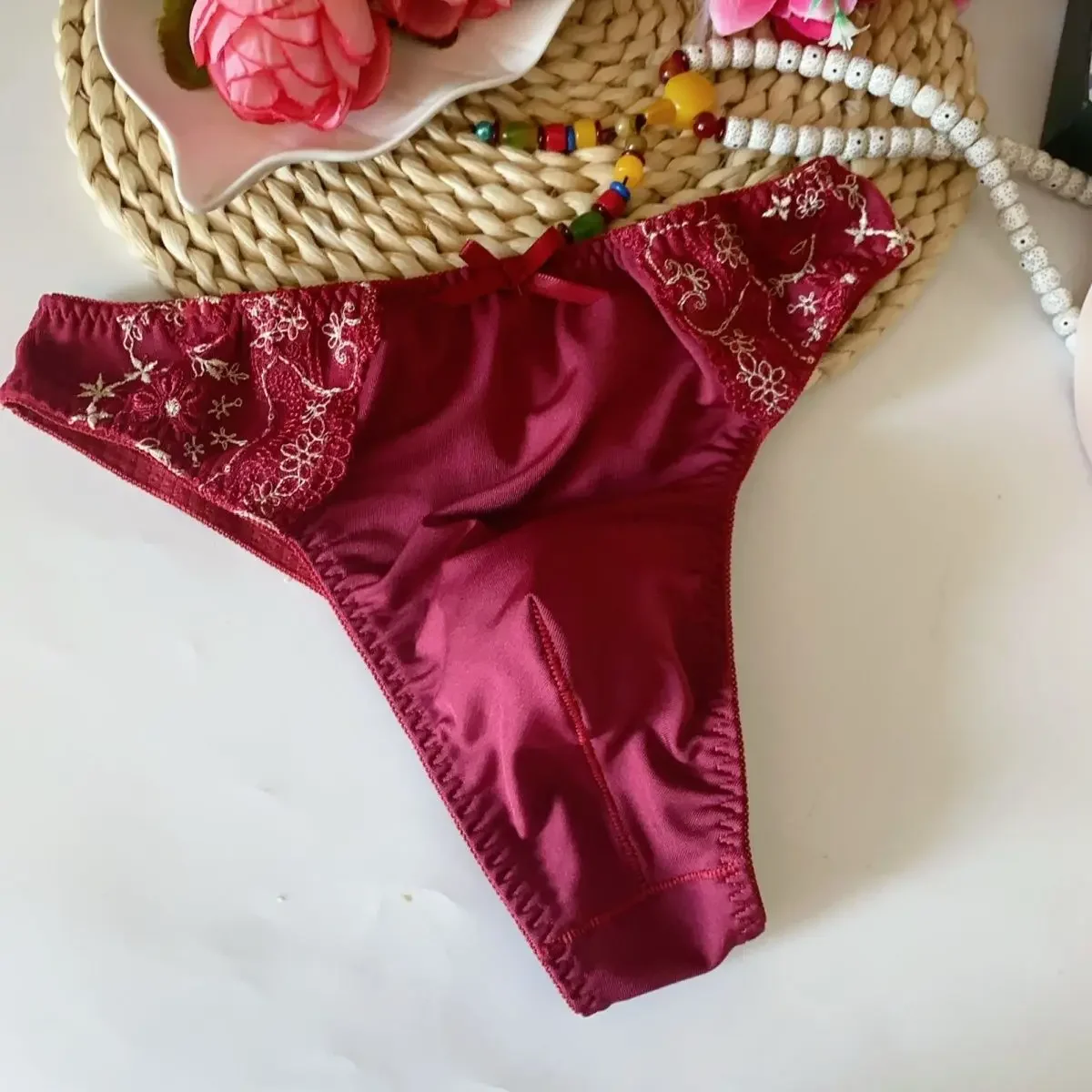 

Man's Red Color Lace Briefs DJ Club Live Show