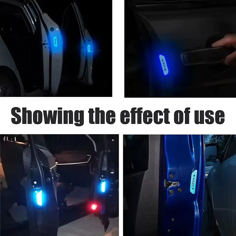 4 件套 Reflective Car Door Sticker Safety Opening Warning Reflector Tape Decal Car Accessories Exterior Interior Reflector Sticker