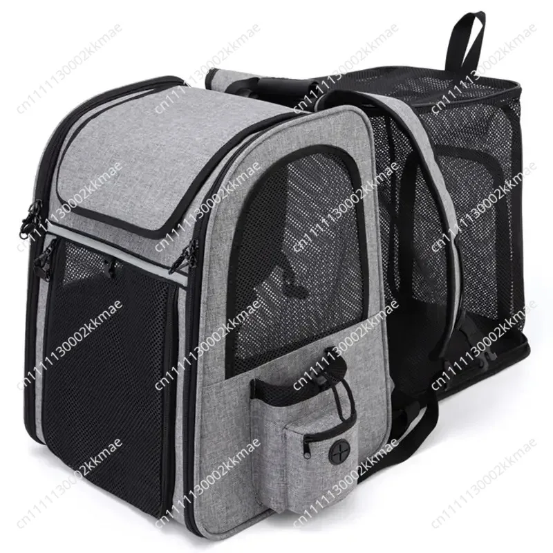 Pet Carrier Trolley Bag  Foldable, Backpackable, and Wheeled Breathable, Large Capacity - Convertible Shoulder Bag  Export
