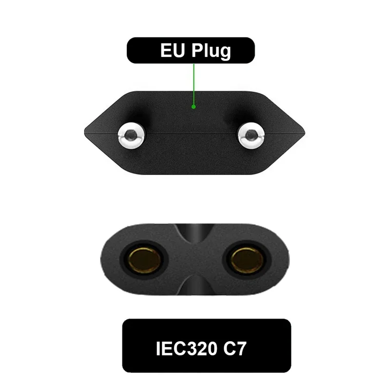 EU Power Cord Angled TV Power Cord Cable Angled EU AC Power Kabel for Samsung TV Printers Camera Copper Line for PS5 PS4 XBox