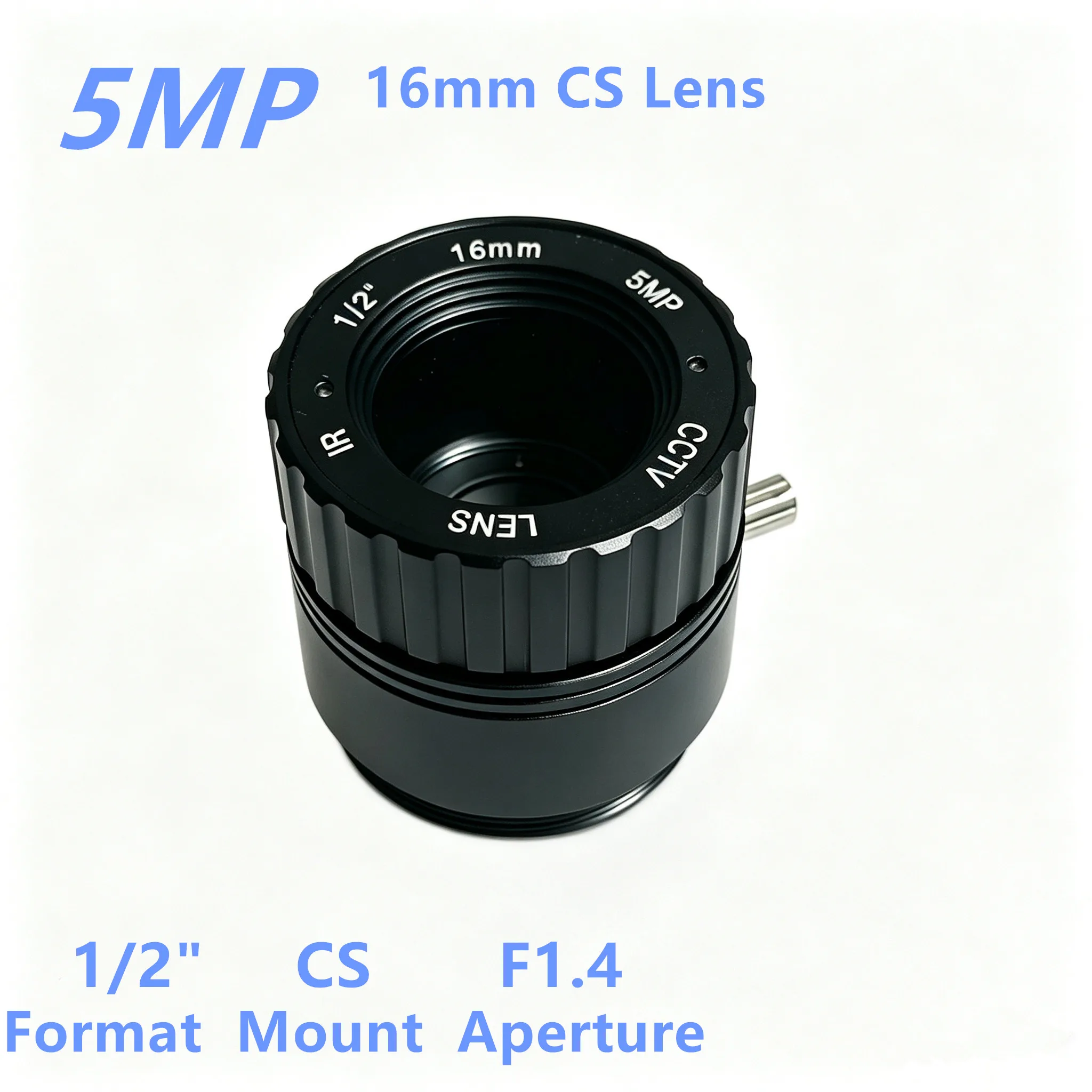 16mm 5MP CCTV Lens CS Mount Image Format 1/2