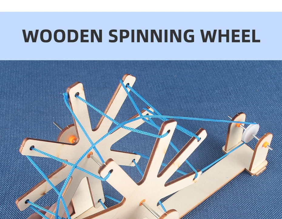 Qjh Mini Webstuhl Kinder Multi-Craft Holz Strick webstühle Set Webstuhl Holz Spinnrad DIY gewebtes Set für Anfänger – Detail 11