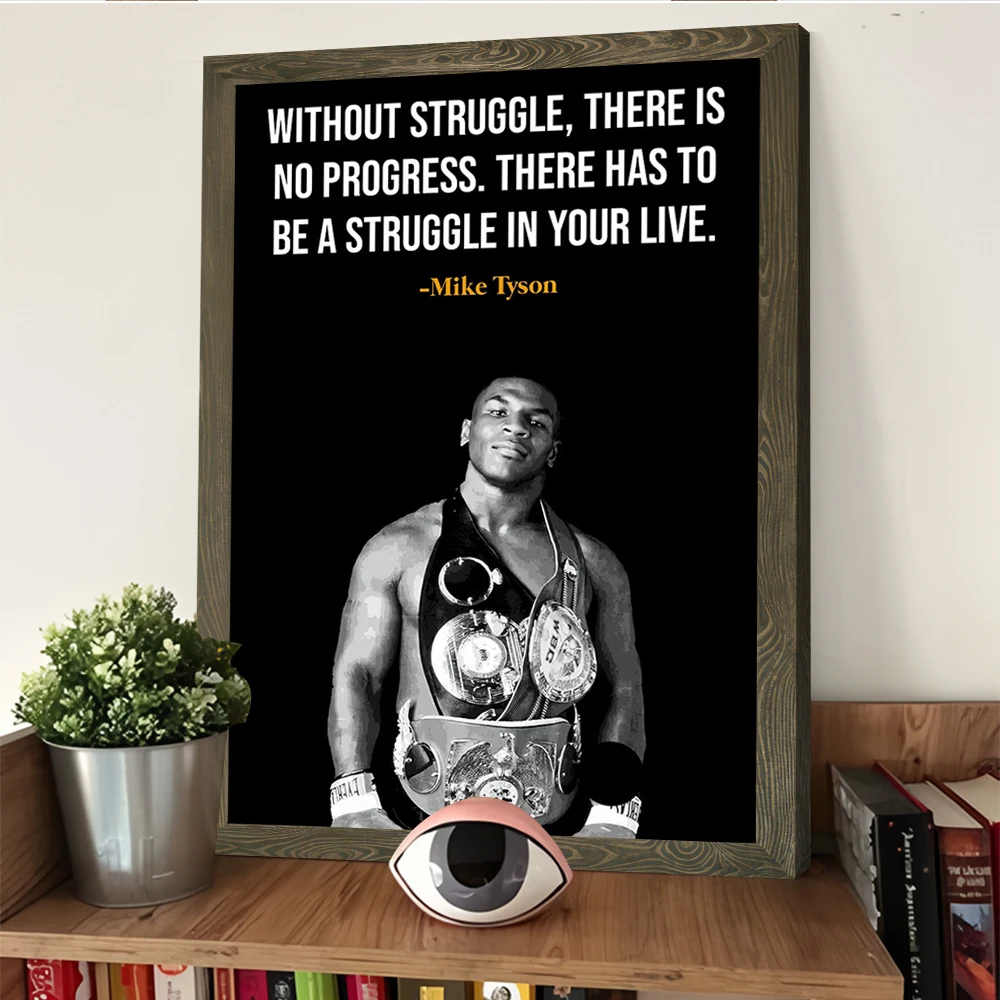 مايك تايسون يقتبس ملصق مخصص مطبوعة حائط لوح رسم الفن هدية للحمام ديكور غرفة نوم الديكور الفنون المنزلية #4
