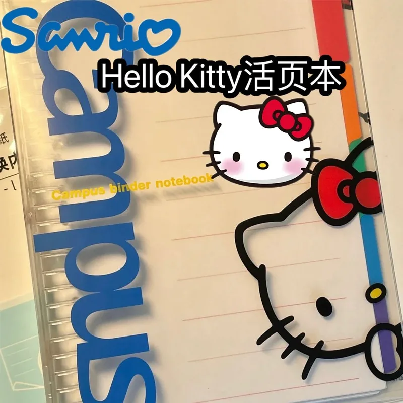 

B5 Sanrio Hello Kitty Transparent Cover Notebook Cute Anime Cartoon Student Handbook Stationery Notepad for Girls Friends Gifts