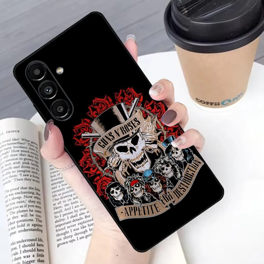 Guns N R-Roses  Phone Case For Samsung S24,23,22,30,21,10,9,Ultra,Plus,Lite,FE,Soft Silicone Black Cover