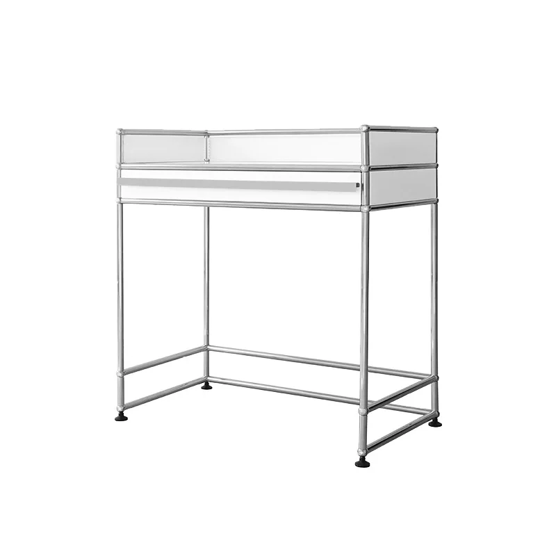 

Medieval stainless steel desk, home bedroom makeup table, small-sized modular comb table with mirror