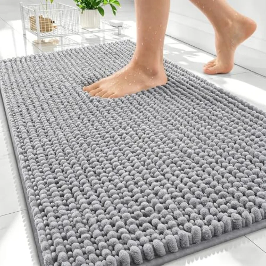 

Thick Bathroom Rugs 30x20, Extra Soft Absorbent Chenille Bath Rugs, Rubber Backing, Machine Wash Dry, Bath Mats for Bathroom Fl