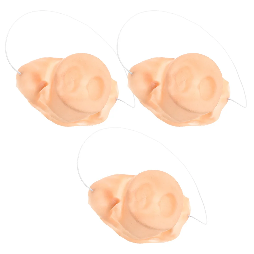 

3Pcs Pig Nose Costume Accessories Latex Elastic Band Halloween Cosplay Party Realistic Pig Snout Prop Piggy Nose