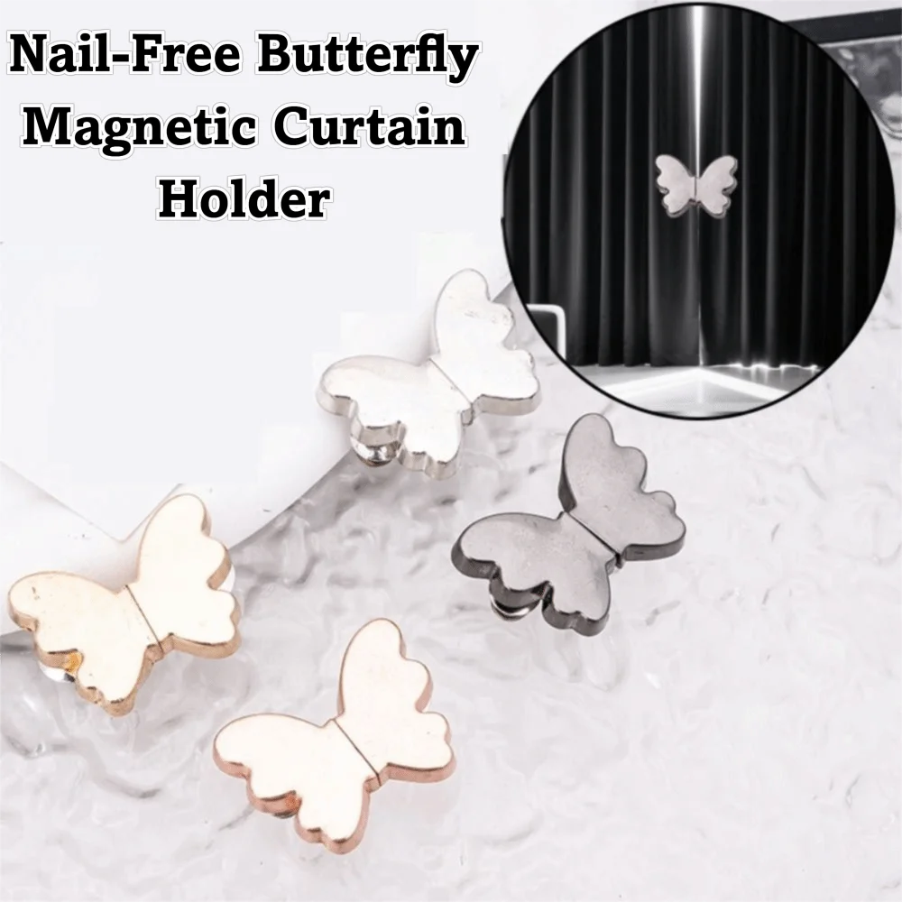 2Pcs Creative Punch-free Nail-Free Magnetic Curtain Button Simple Light-proof Drapery Clips Detachable Curtain Ties for Home