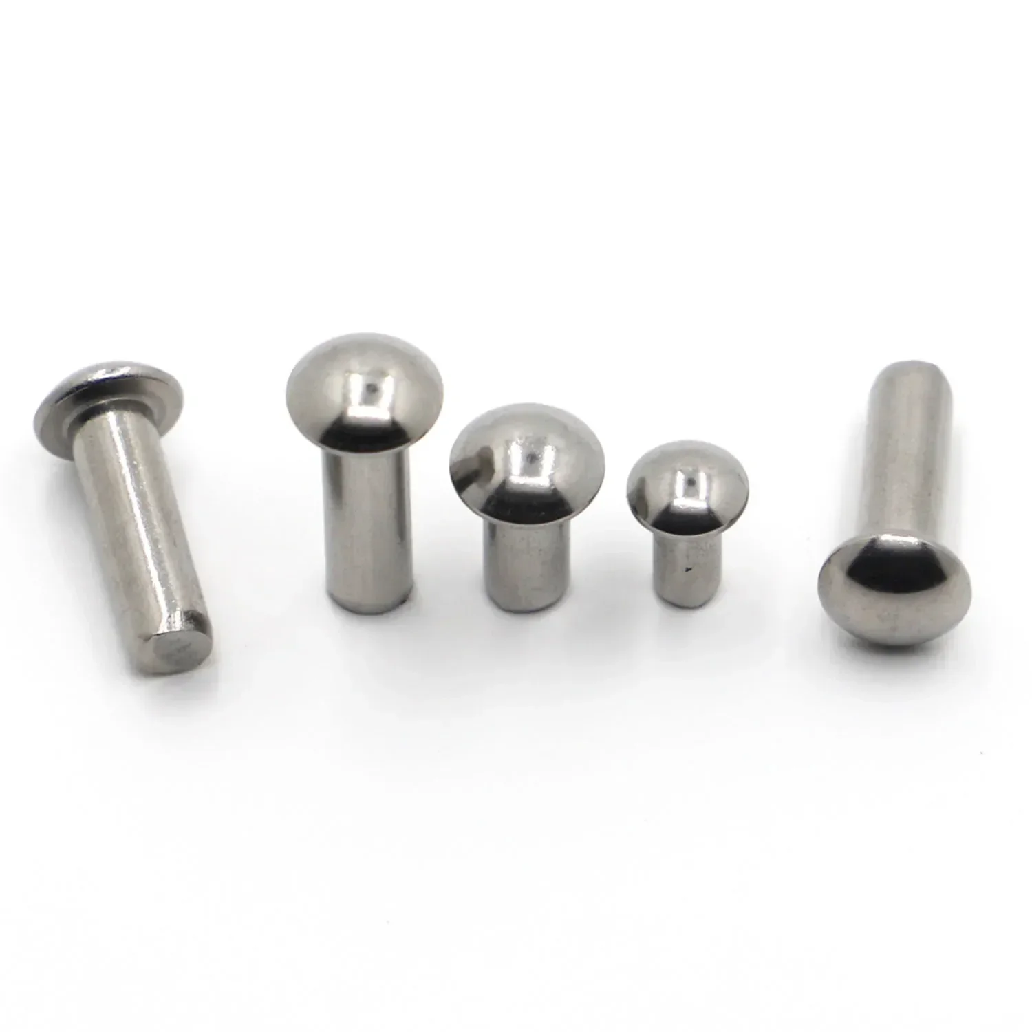 10-50pcs 304 Stainless Steel Solid Round Head Rivet M0.8 M1 M1.2 M1.4 M1.6 M2 M2.5 M3 M4 M5 M6 Alloy Self-plugging Rivet GB867