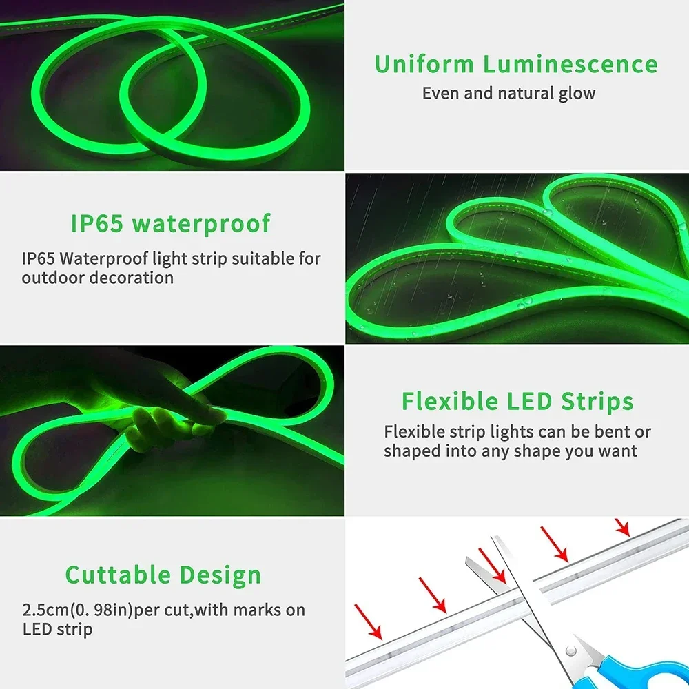 Smart Neon Strip LED RGB Fantasy Dimmable Ambient Light Outdoor Waterproof APP Control DIY Home Patio Pool Decoration Lighting