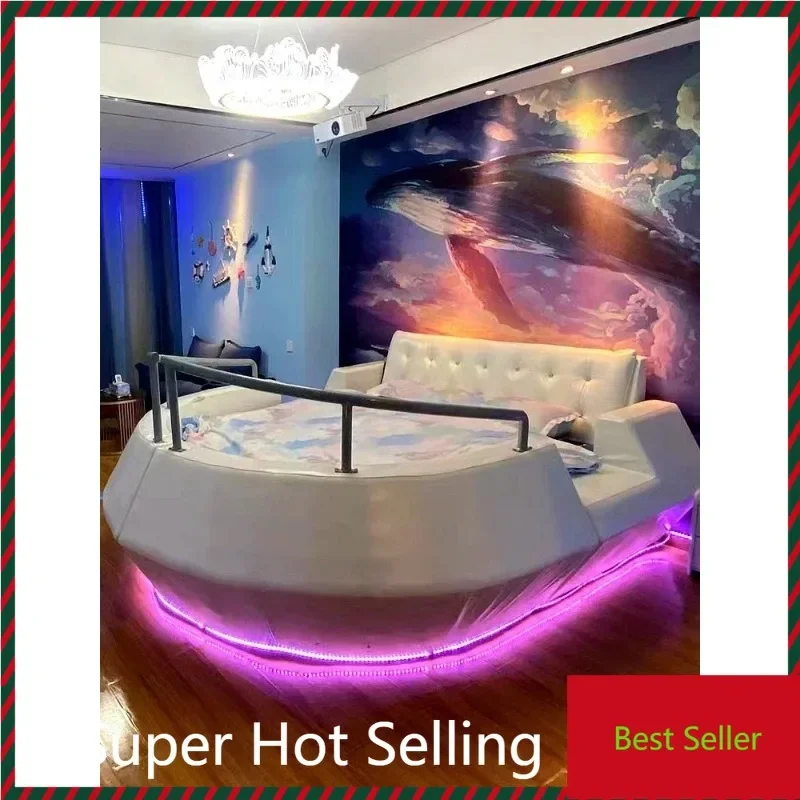 

Bed & Breakfast Furniture Hotel Water Bed Modern Light Luxury Inn Luxury Double Couple Theme Hotel Boat Electric Bed