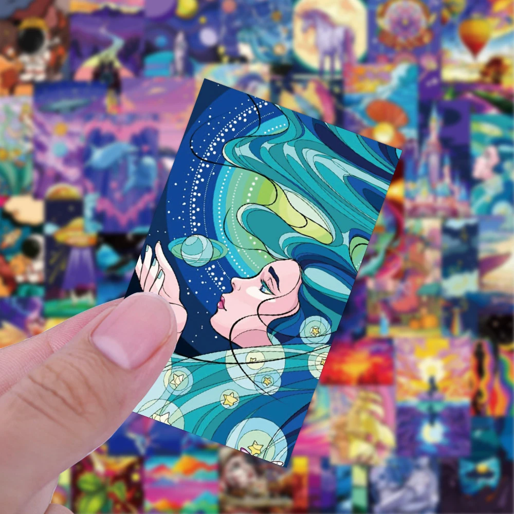 60PCS Beautiful Starry Sky Universe Popular Graffiti Stickers For Notebook Laptop Helmet Decal BulingBulingStickers Store