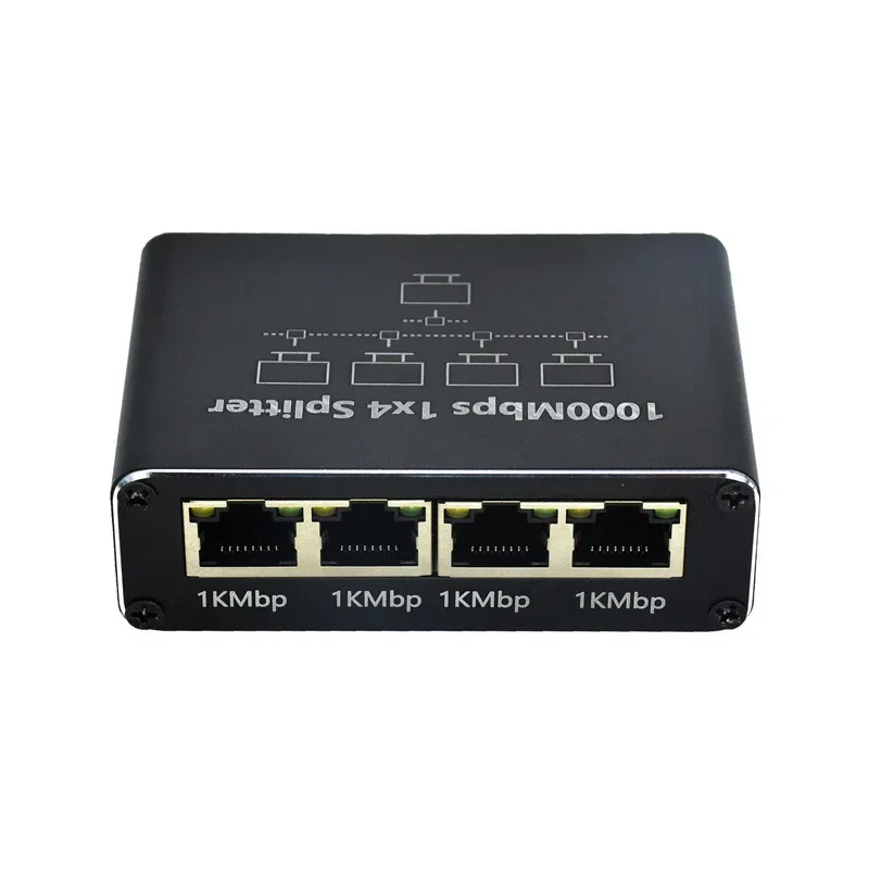 1000Mbps Gigabit Ethernet Splitter with USB Power Cord RJ45 1 in 2/3/4 Out for Cat6/7/8 Cable 4 Devices Simultaneous Networking