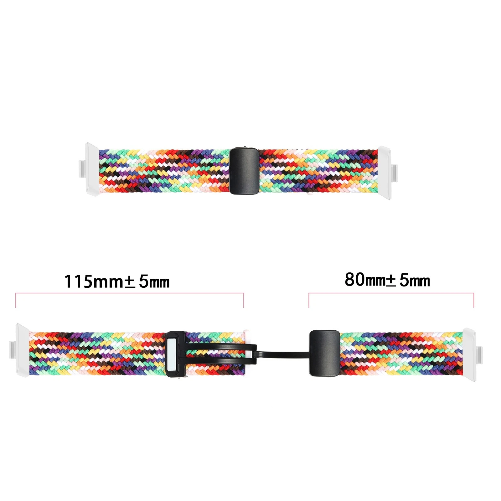 Magnetic Folding Buckle Braided Nylon Strap Suit for Huawei Watch Fit3 Braided Stretch Nylon Magnetic Strap