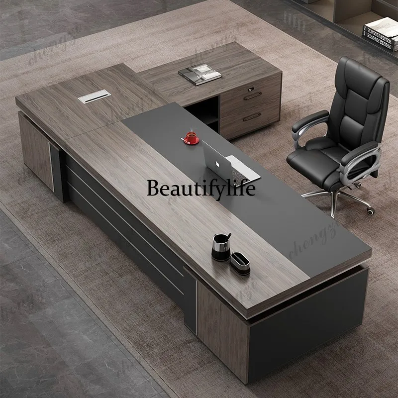 A68Strong Black Executive Office Desk Drawers Manager Modern Cheap Computer Desk Study Adjustable Bureau Tafel Work Station Tabl