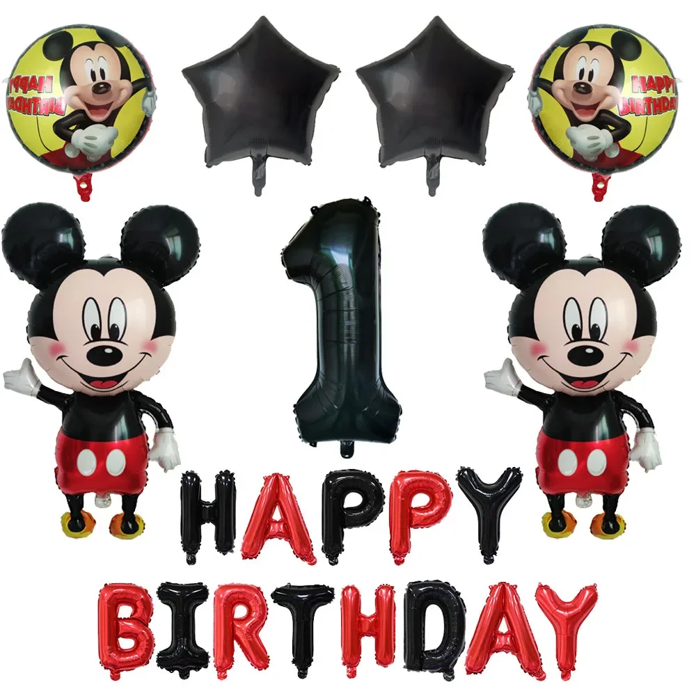 

20pcs Disney Foil Balloon Mickey Mouse Balloons Minnie Birthday Party Decoration Kids Toy Baby Shower Ball Children Cartoon Gift