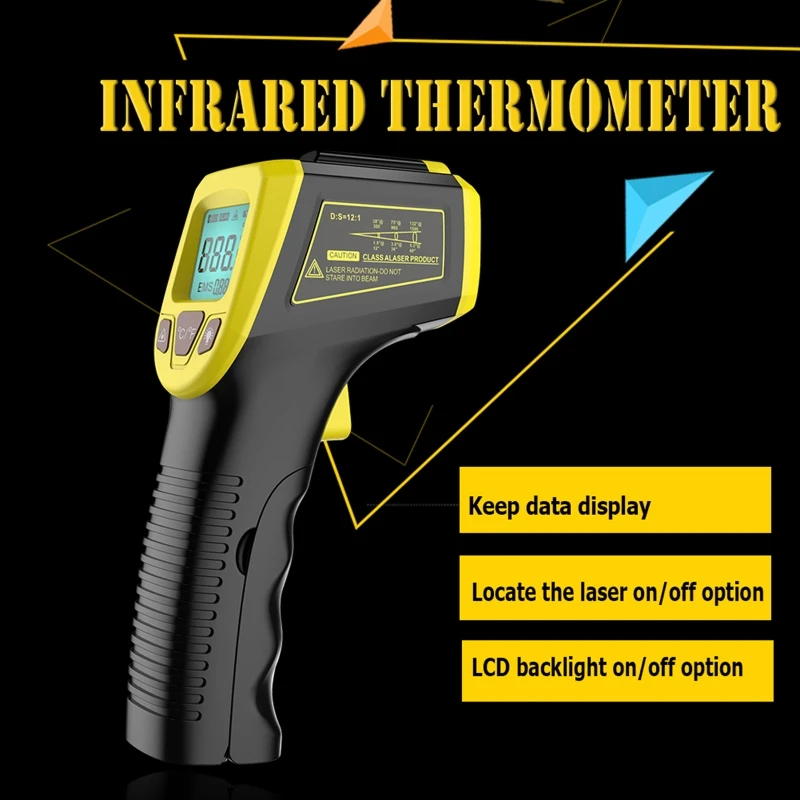 Non-Contact Pyrometer 600℃ /1112℉ High Temperature with LCD Display GM320 KXRE