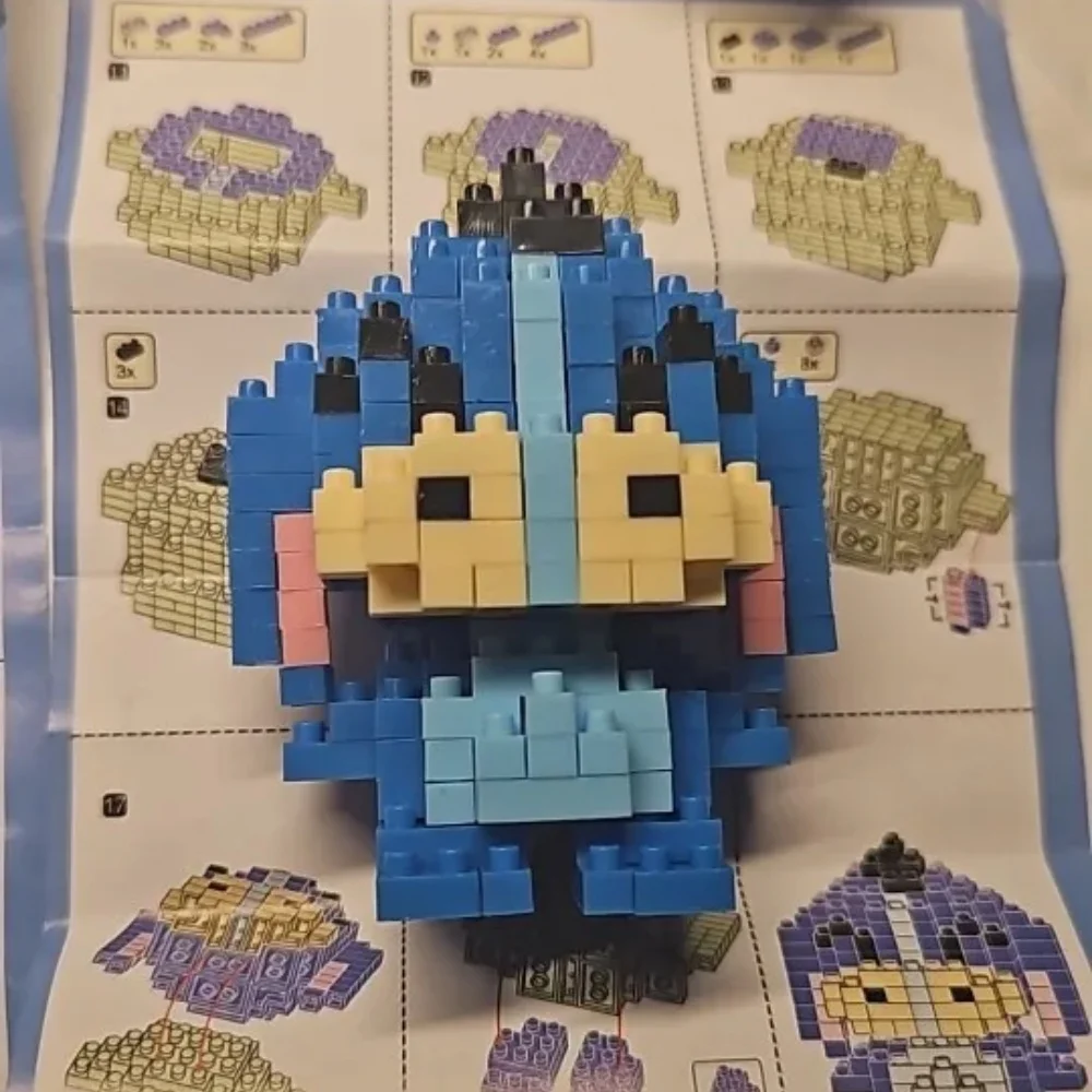 Disney Anime Princess Building Blocks Stitch Mickey Mouse mini Action toy Figures Blocks Toys Bricks Assemble Toys Kids Gifts
