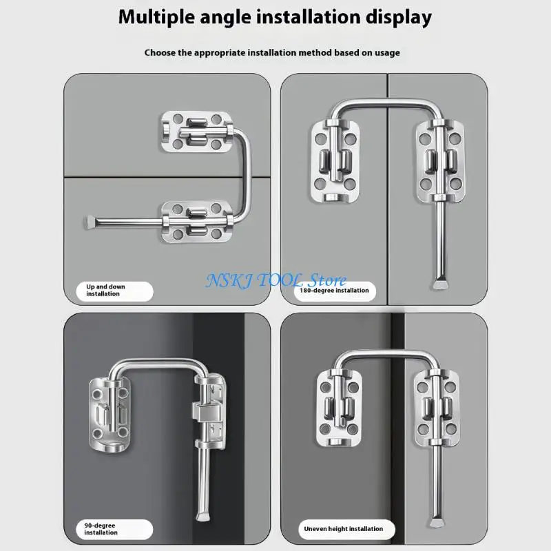 L8RC Quiet Operation Push Bolt Door Latches Rustproofed Safety Door Buckles Drawer for Bedroom Bathroom Office