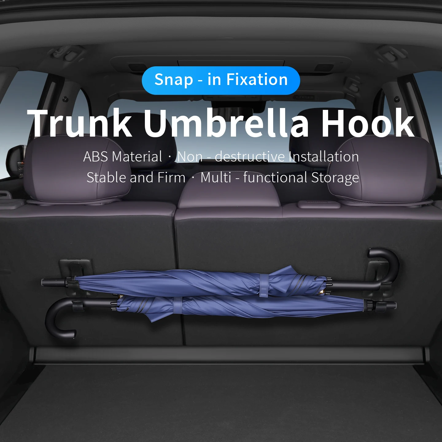 Car Umbrella Storage Hook for Mpv, In-Car Umbrella Holder, Suv Trunk Umbrella Fixer, Universal Type, 2 Pieces