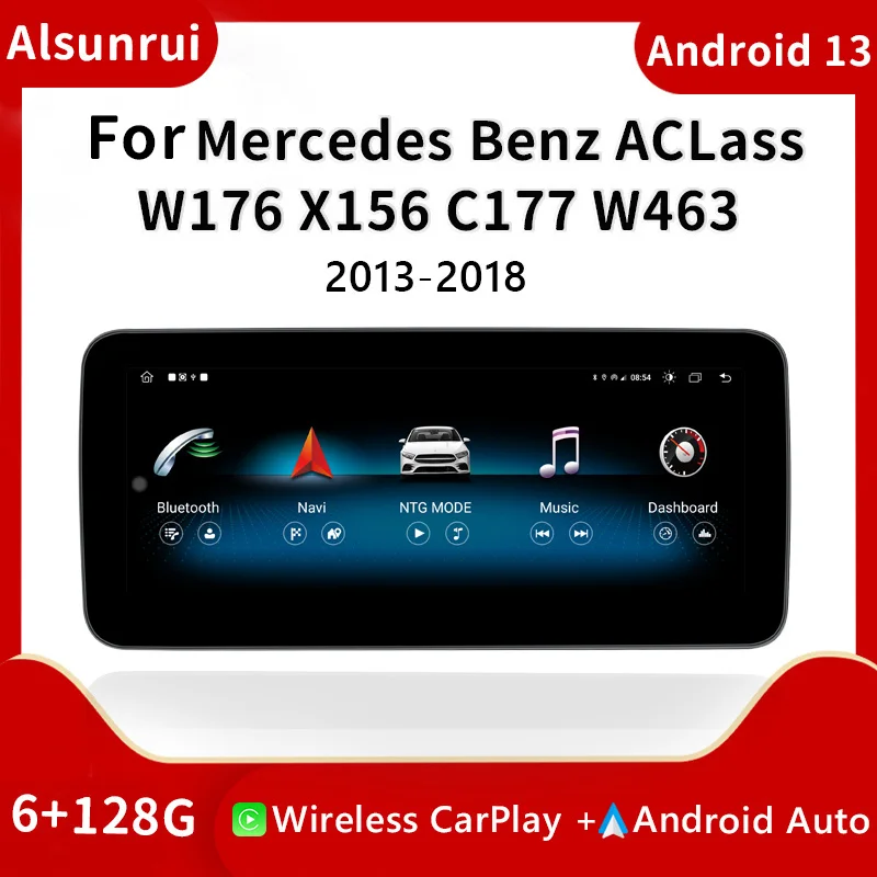 

8 Core Android 13 Wireless Carplay AutoRadio For Mercedes W176 X117 X156 W463 2013-2018 Multimedia 4G Screen GPS Stereo HeadUnit