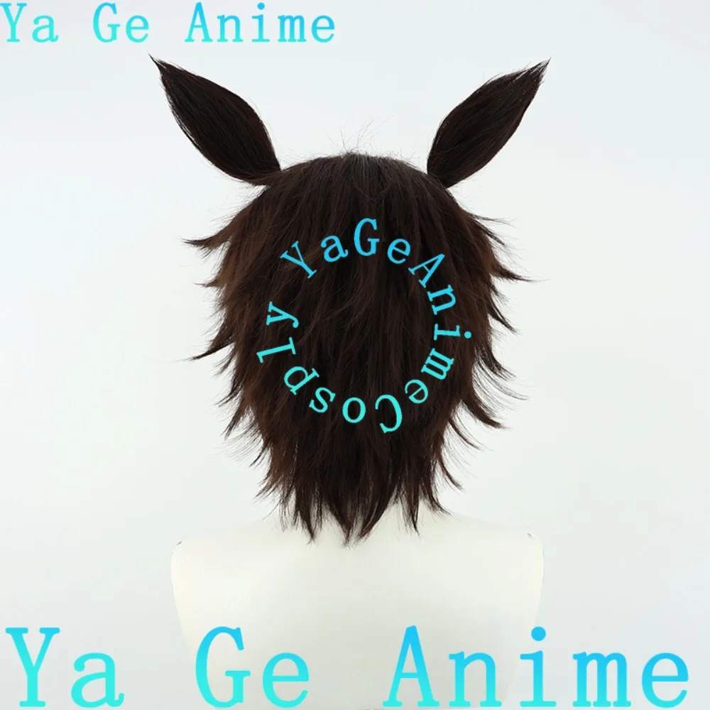 Wig Cosplay Uma Musume Pretty Derby Mejiro Ryan dengan Telinga dan Ekor untuk Anime Game Halloween Reality Show