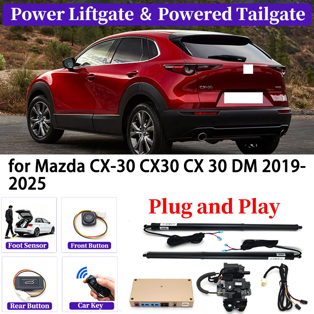 

ZJCGO for Mazda CX-30 CX30 CX 30 DM 2019-2025 OEM Upgrade Car Automatic Power Liftgate Kit Smart Auto Electric Tailgate System