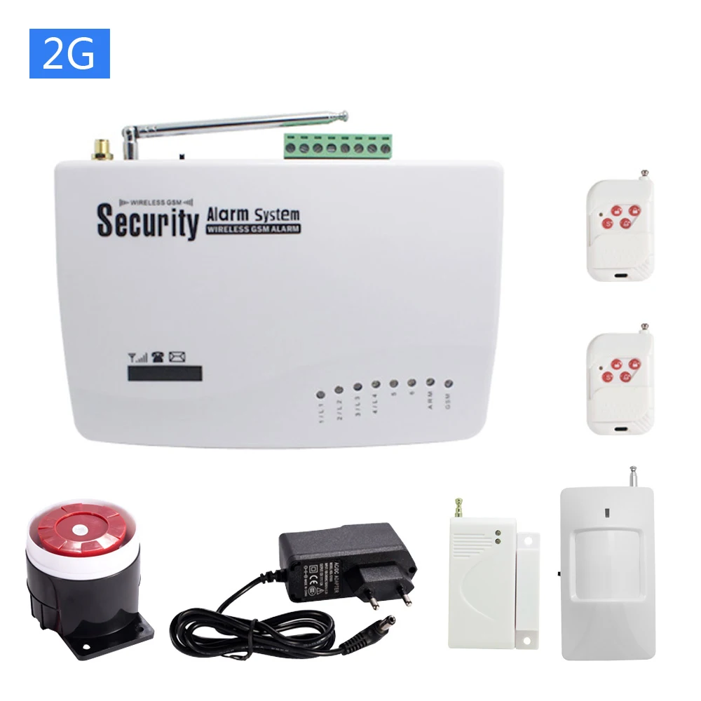 Hot Selling Security Home GSM Alarm System Self Defense Anti Theft Wireless Door Contact Sensor PIR Motion Detector Smoke Alarm