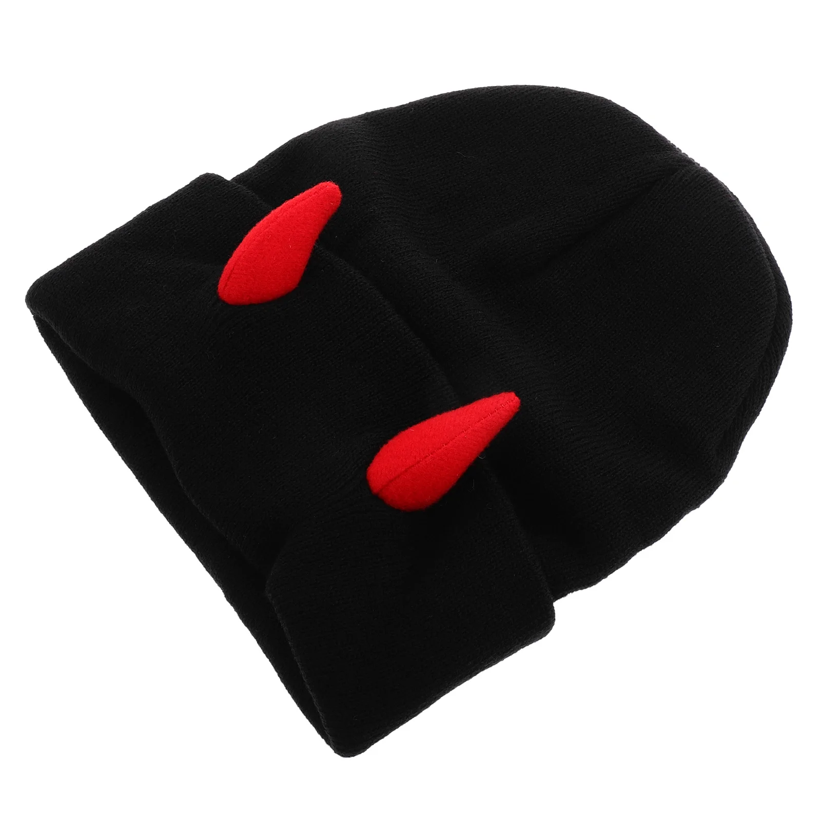 デーモンホーンニット帽子暖かいアクリルハロウィンビーニーユニークな雄牛の角のデザイン女性男性パーティー屋外ストリートファッションウェア