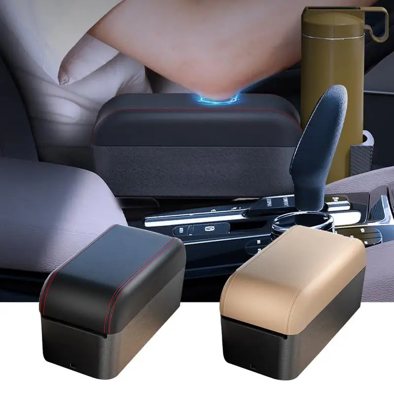 Car Armrest Box Armrest Storage Box For SUV Liftable Armrest Organizer With Cup Holder For SUV Auto Convertible Car