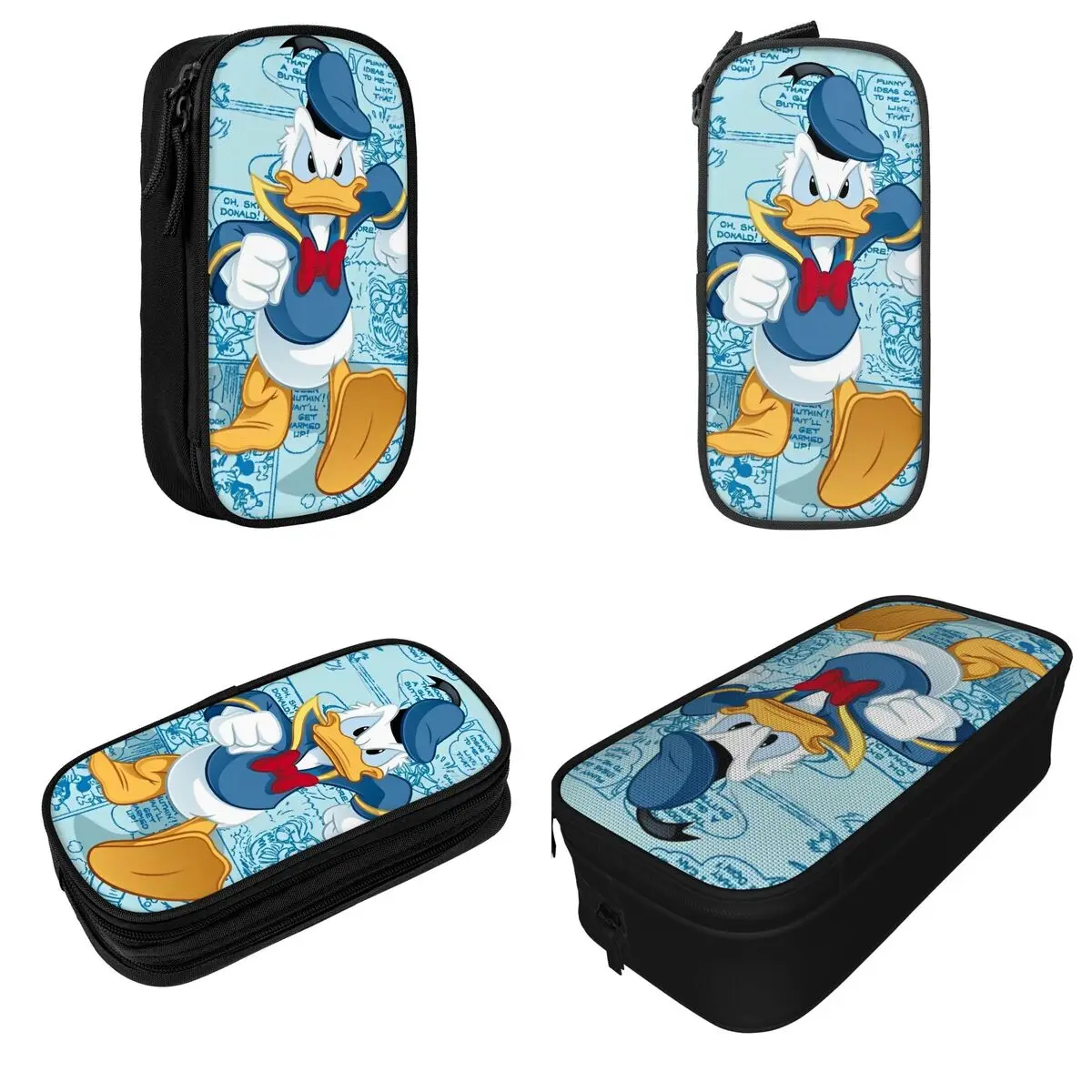 Donald Duck Cute Cartoon Pencil Cases New Anime Pen Box Bag Student Large Storage Office Cosmetic Pencil Box