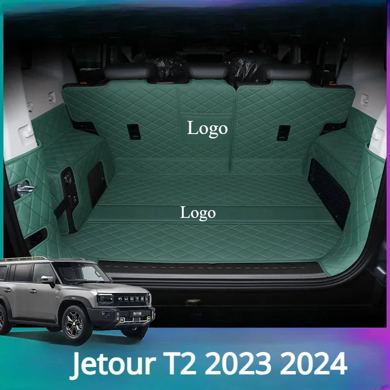 

For Chery Jetour T2 2023 2024 Leather Trunk Mats Durable Cargo Liner Boot Interior Cover Car Accessories