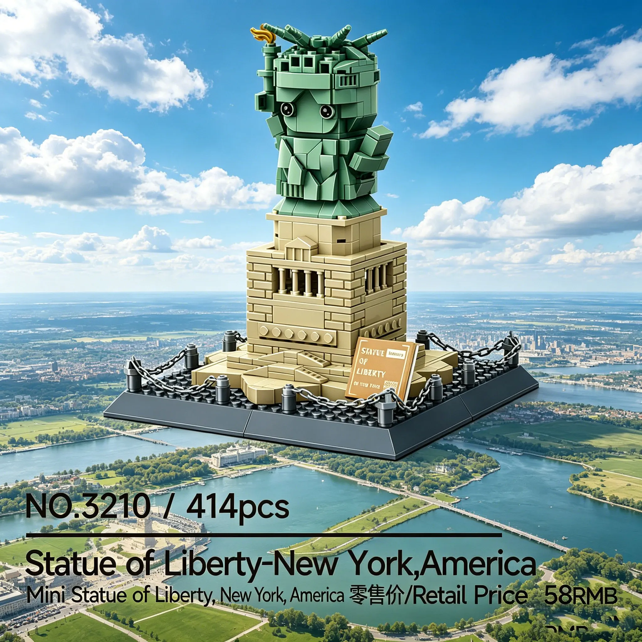 

World-renowned landmark building Assembly Tower MOC Statue of Liberty model display Children's educational toys Birthday gifts