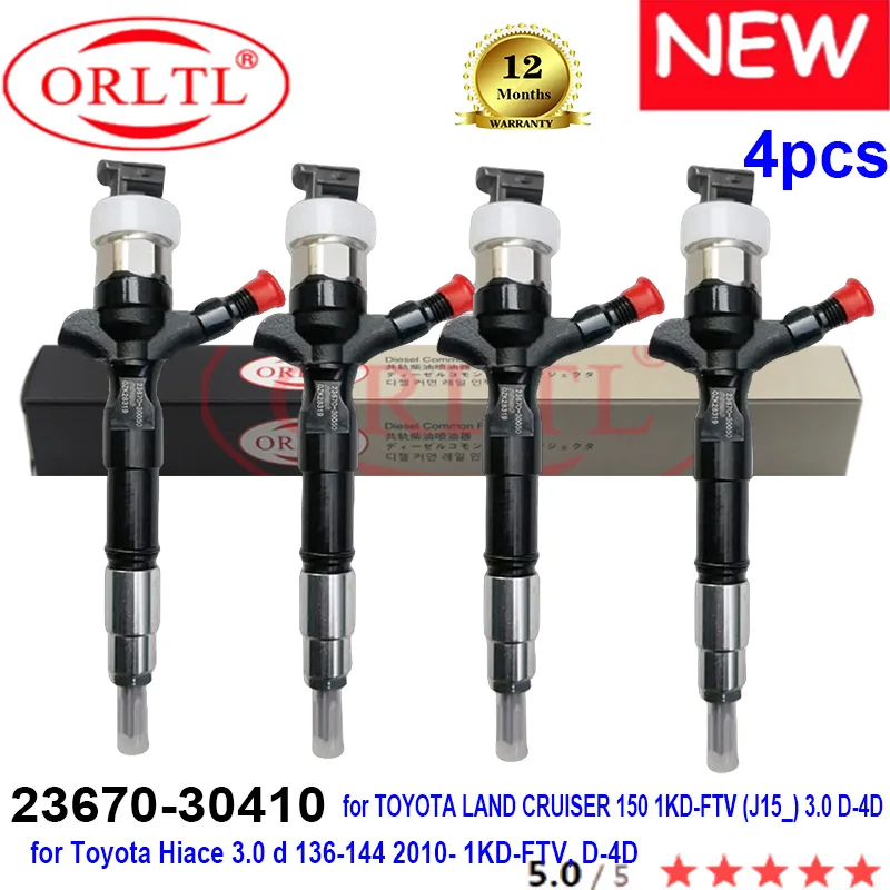 

ORLTL Новый 23670-30410 автомобильный топливный инжектор 2367030410 23670 30410 для Toyota Hiace 3,0 d 4 шт./партия