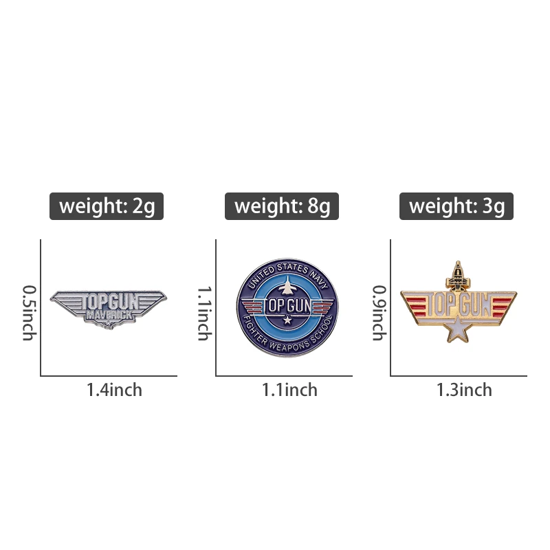 Top Gun Enamel Pins Badge Vintage Navy Fighter Weapons Metal Backpack Clothes Jewelry Shirt Collar Brooches For Best Friend