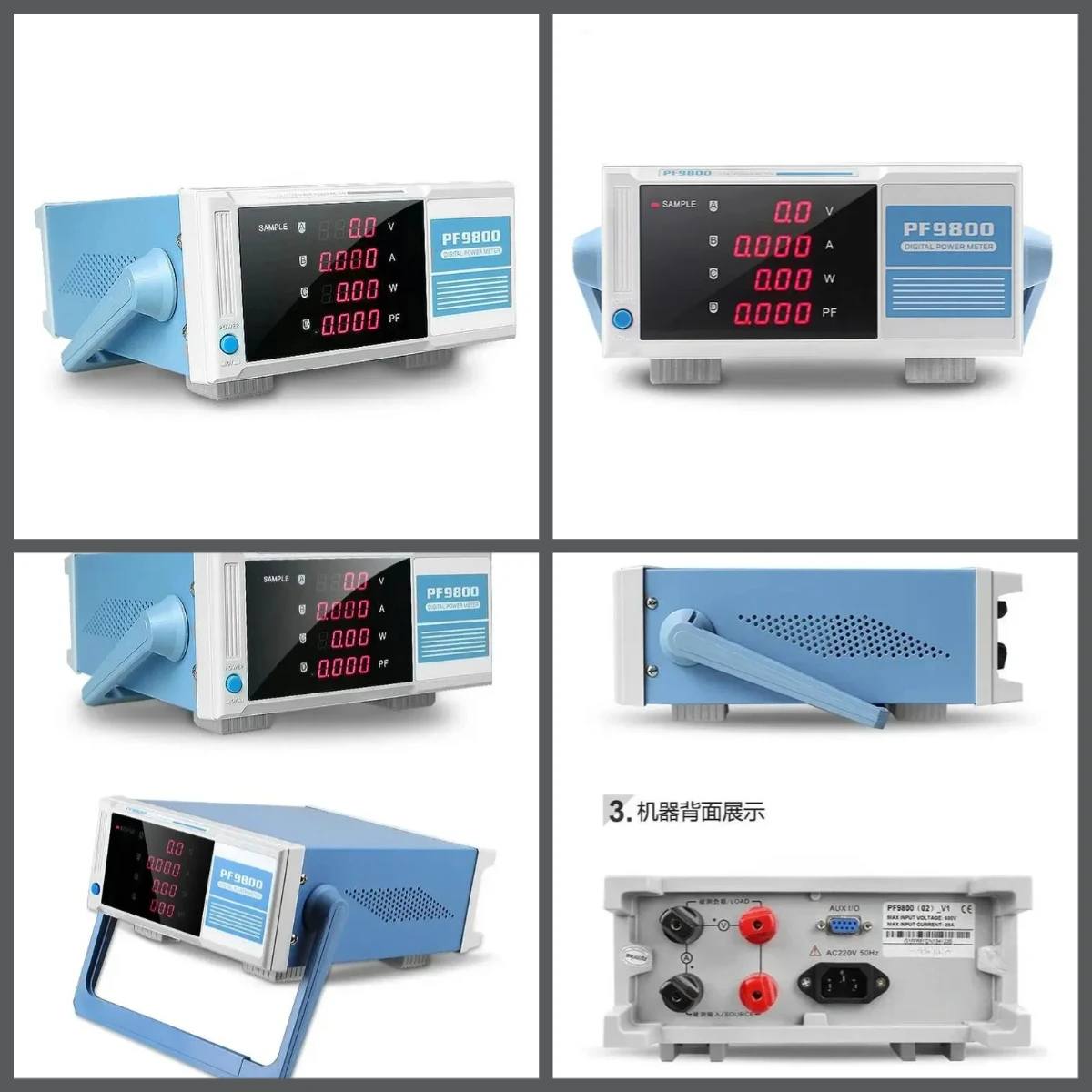 PF9800 Intelligent Digital Power Meter 600V 20A 5kHz Bandwidth, Electrical Parameter Measurement Tester