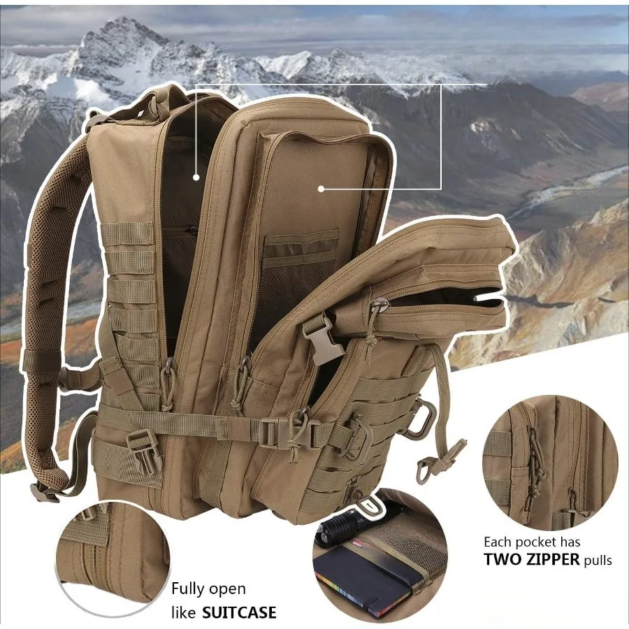 Mochila de 50L/30L, paquete de asalto militar para hombres, bolsa de insectos de 3 días, mochila Molle para acampar, mochila deportiva al aire libre, mochilas